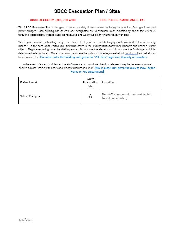 Schott Campus Evacuation Site